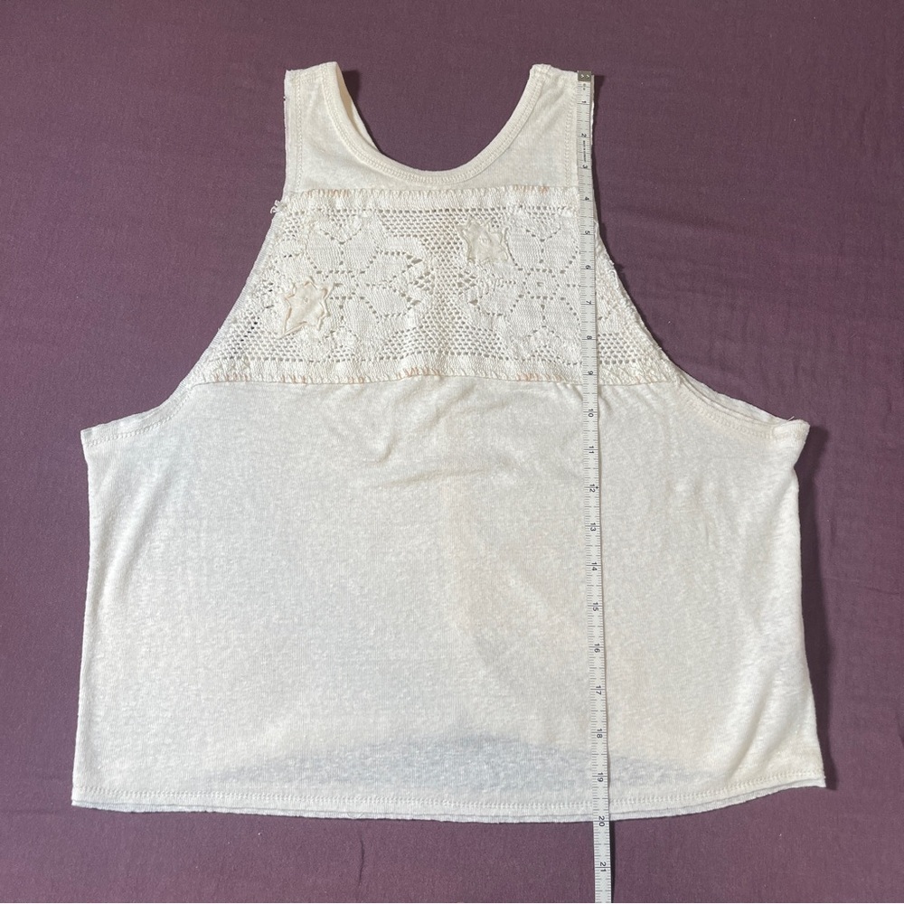 We the Free Crochet Detail Cropped Tank Top in White/off white -  XS Free People - Picture 4 of 8